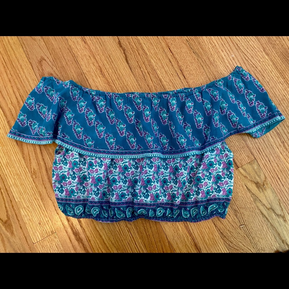 colorful off the shoulder crop top made in India